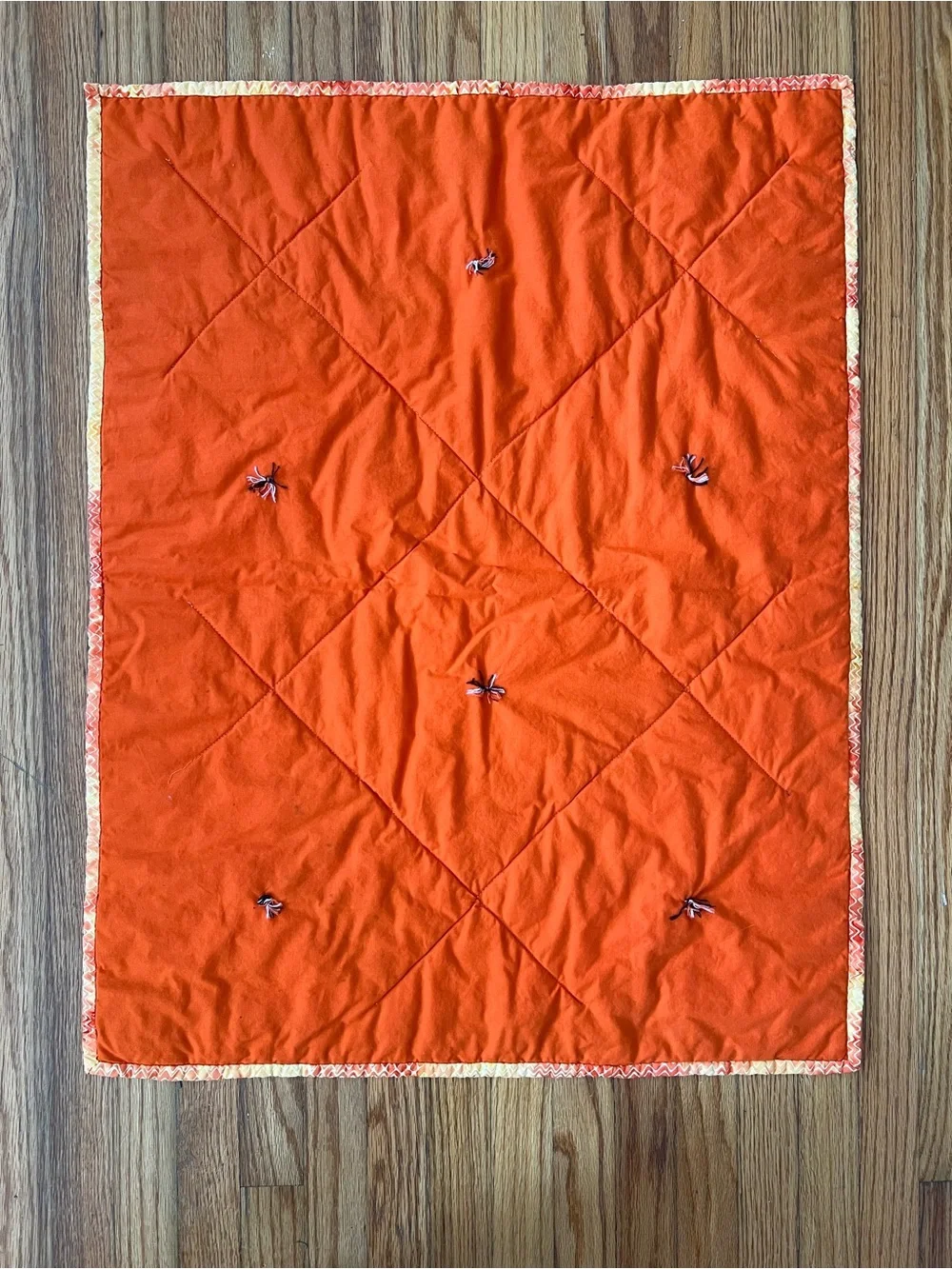 Handmade Halloween Quilt Black Cat Jack O Lantern Pumpkin Pinwheel Wall Hanging